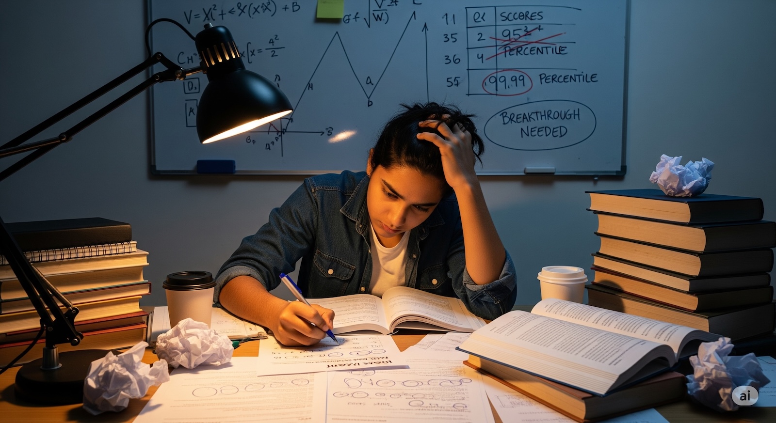 Student studying intensively — PeakScore by MindHealth